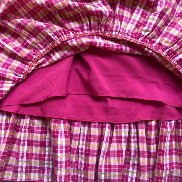 NWT LIKELY‎ Pink Madras Plaid Ruffled Cottage Kai Dress Size 2 - Picture 8 of 10